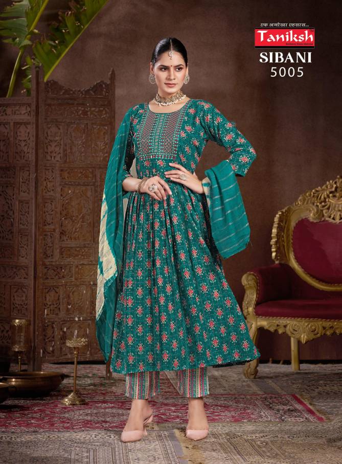 Sibani Vol 5 By Taniksh Rayon Printed Anarkali Kurti Bottom With Dupatta Wholesalers In Delhi
